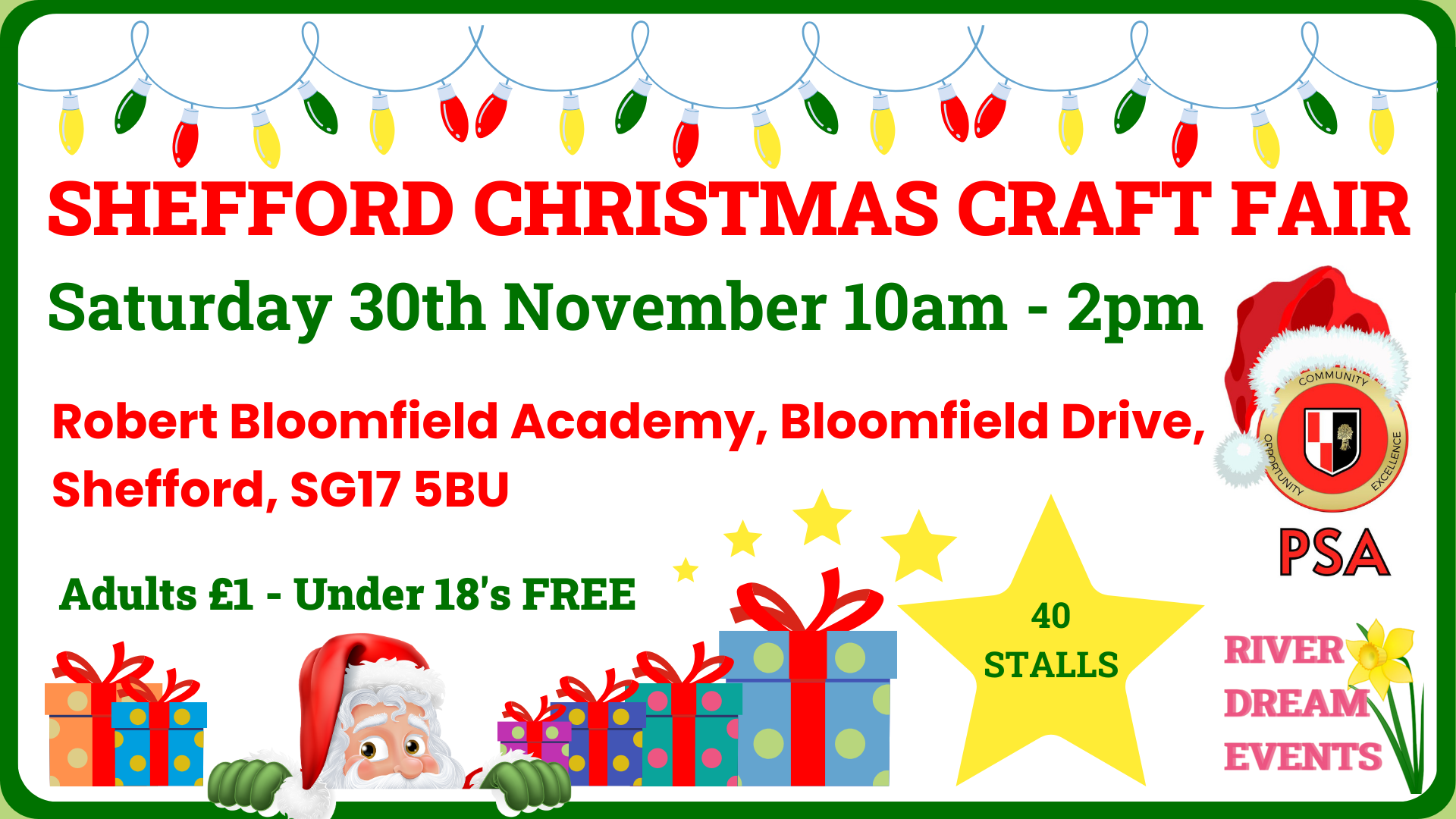 Shefford Christmas Craft Fair, Saturday 30th November 2024