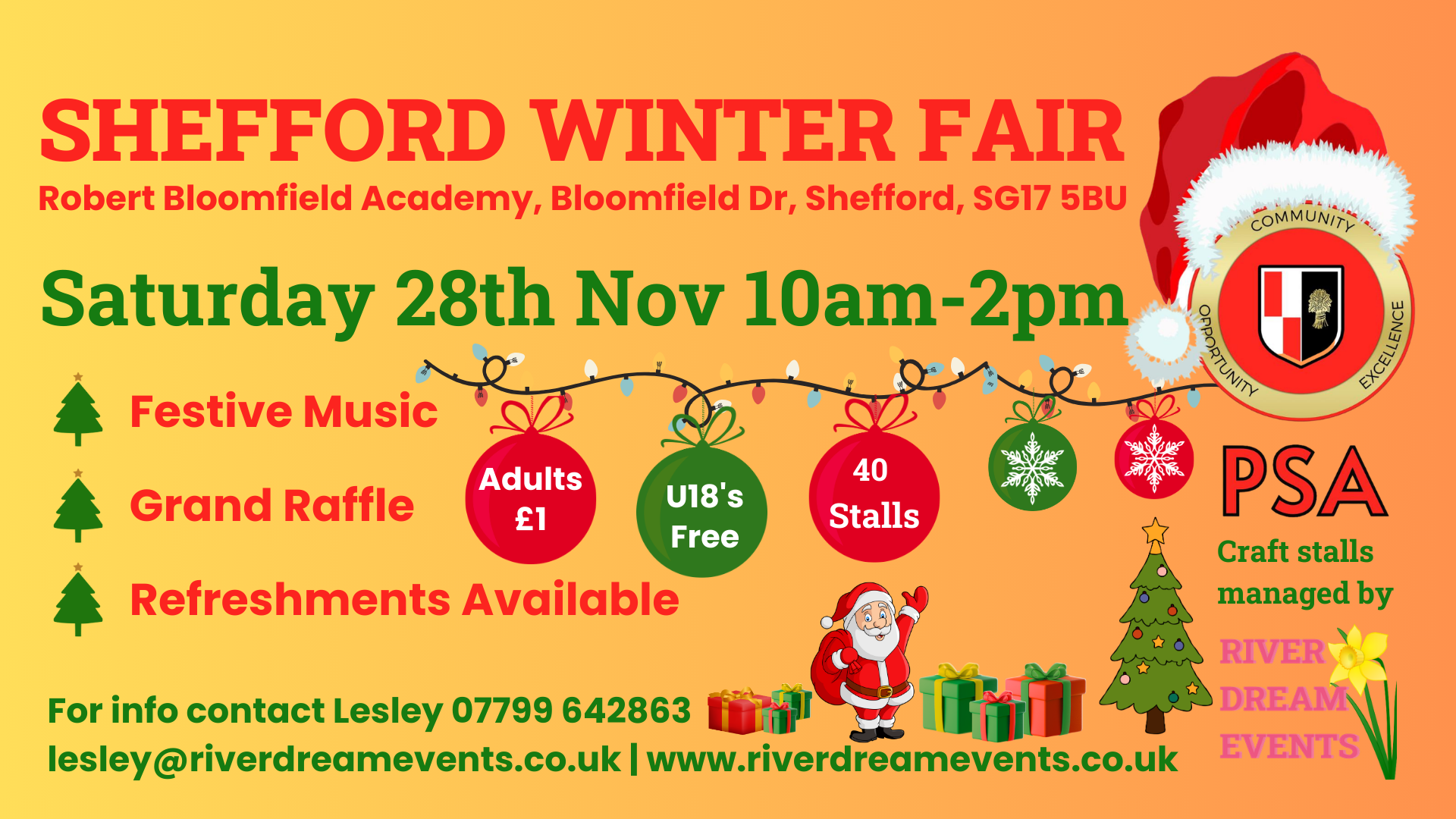 Shefford Winter Fair 2026, Saturday 28th November from 10am-2pm